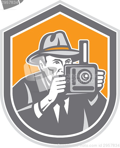 Image of Photographer Vintage Camera Shield Retro