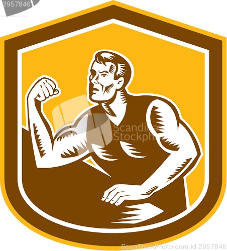 Image of Arm Wrestling Champion Woodcut Shield