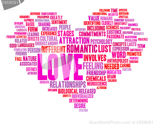 Image of love text cloud