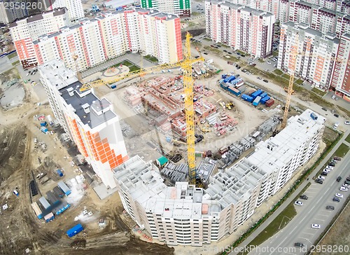 Image of Bird's eye view on construction site in Tyumen