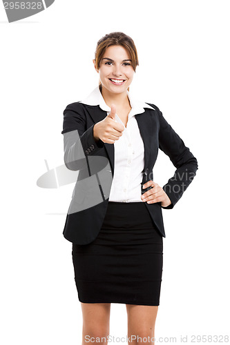 Image of Business woman with thumbs up