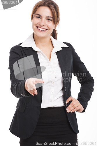 Image of Business woman giving a handshake