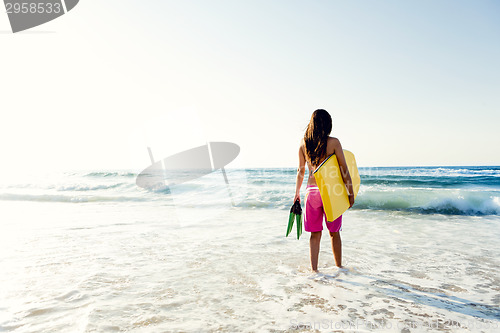 Image of Girl with her bodyboard