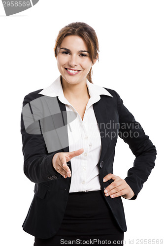 Image of Business woman giving a handshake