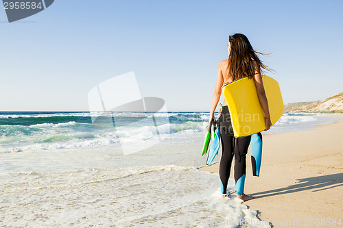 Image of Girl with her bodyboard