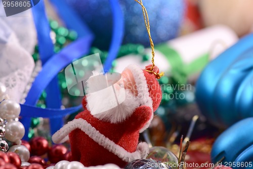Image of Santa Claus, christmas invitation card, close up
