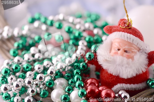 Image of Santa Claus, christmas invitation card, close up