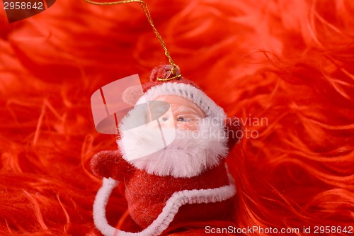 Image of Santa Claus, christmas invitation card, close up
