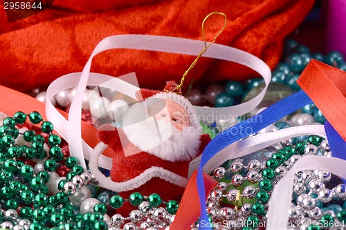 Image of santa claus with diamond, new year card