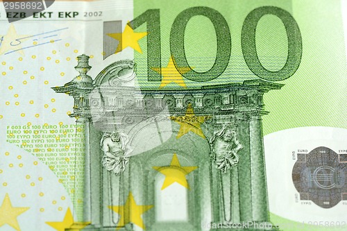 Image of Close up of many European hundred euros - 100 â?¬.