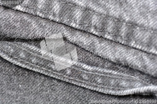 Image of Worn blue denim jeans texture, background