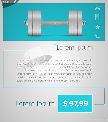 Image of Flat vector minimalist template business design. Dumbbell.