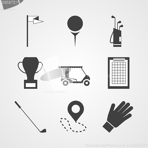 Image of Black vector icons for golf