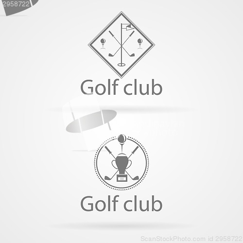 Image of Vector illustration of two badge for golf club