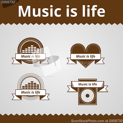 Image of Conceptual vector icons for music.