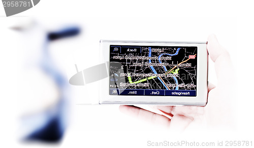 Image of Gps in a man hand.