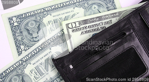 Image of Black leather wallet