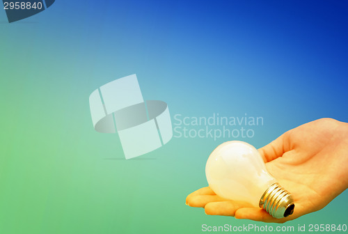 Image of Background with lit lightbulb