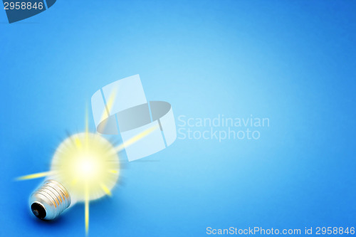 Image of Background with lit lightbulb