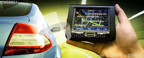 Image of Gps in a man hand.