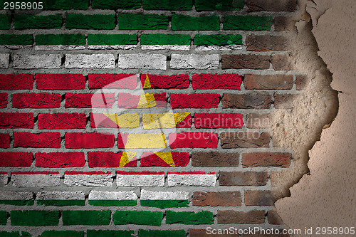 Image of Dark brick wall with plaster - Suriname