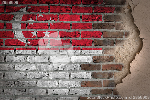 Image of Dark brick wall with plaster - Singapore