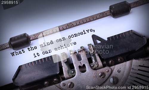 Image of Vintage inscription made by old typewriter