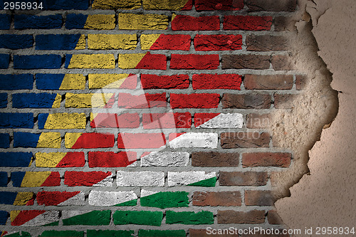 Image of Dark brick wall with plaster - Seychelles