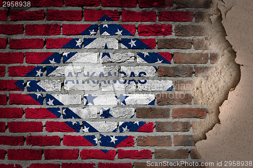 Image of Dark brick wall with plaster - Arkansas