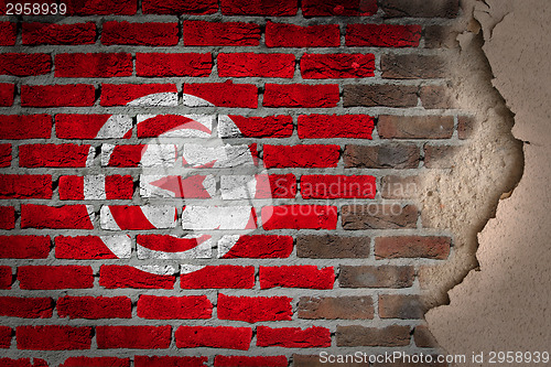 Image of Dark brick wall with plaster - Tunisia