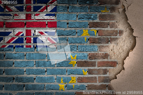 Image of Dark brick wall with plaster - Tuvalu