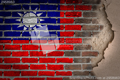 Image of Dark brick wall with plaster - Taiwan