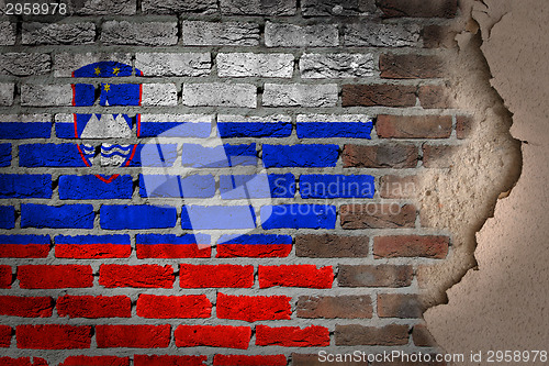 Image of Dark brick wall with plaster - Slovenia