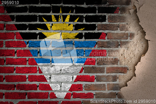 Image of Dark brick wall with plaster - Antigua and Barbuda