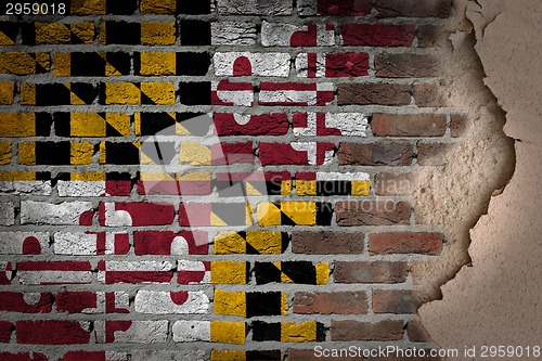 Image of Dark brick wall with plaster - Maryland