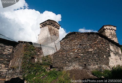 Image of Towers in mountain village