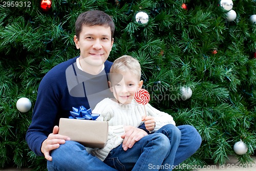 Image of family at christmas time