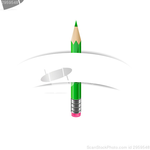 Image of Green pencil and paper banner