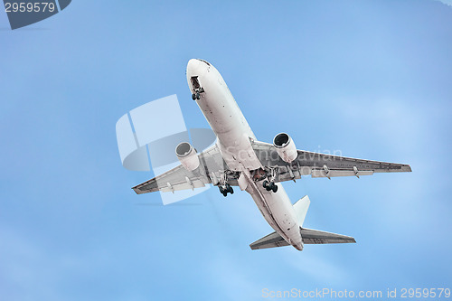 Image of Passenger airplane on the sky background