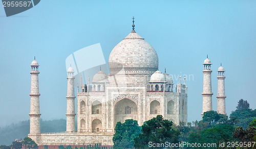 Image of Famous Taj Mahal from an unusual angle. Agra, India