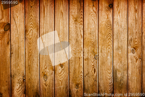 Image of Wall covered with brown grunge wooden boards - natural backgroun