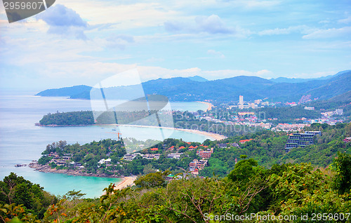 Image of View to the few beaches of Phuket from high viewpoint