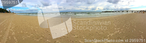 Image of Kolobrzeg, lighthouse panoramic view of the beach