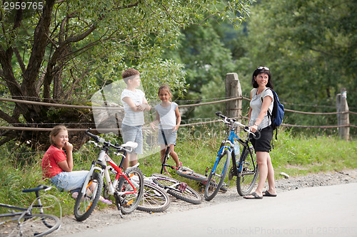 Image of Family with bicycles