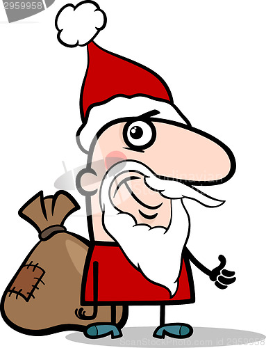 Image of santa with sack cartoon illustration