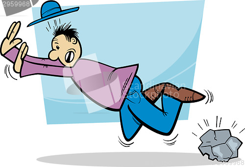 Image of stumbling man cartoon illustration