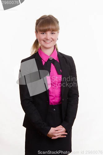 Image of Portrait of girl in a suit