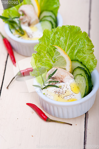 Image of fresh garlic cheese dip salad