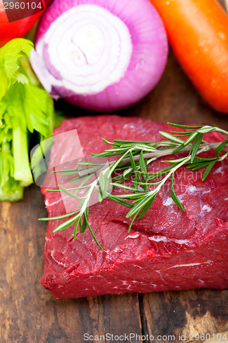 Image of fresh raw beef cut ready to cook