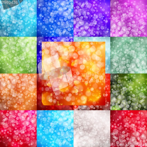 Image of Set of abstract backgrounds Bokeh.